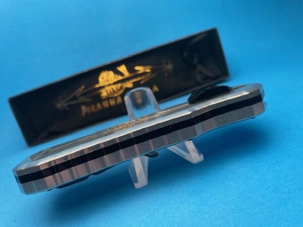 PIRANHA EXCALIBUR SILVER STONEWASHED SERRATED OTF - Image 4