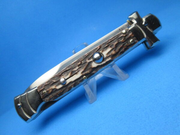 A.G.A. Campolin 9" Maltese Ebonywood Bayonet Switchblade Knife