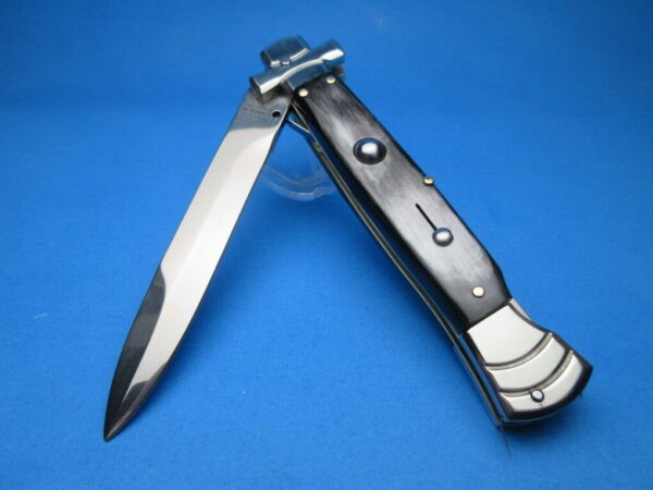 A.G.A. Campolin 9" Buffalo Horn Maltese Bayonet Switchblade Knife
