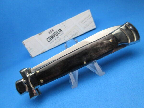 A.G.A. Campolin 9" Buffalo Horn Maltese Bayonet Switchblade Knife