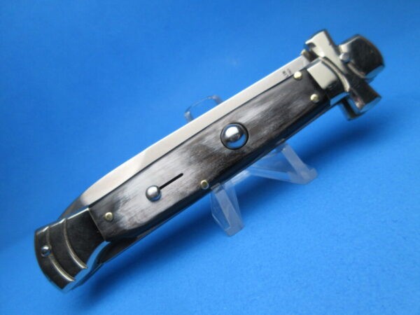 A.G.A. Campolin 9" Buffalo Horn Maltese Bayonet Switchblade Knife
