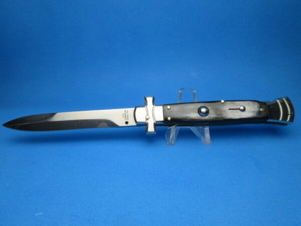 A.G.A. Campolin 9" Buffalo Horn Maltese Bayonet Switchblade Knife