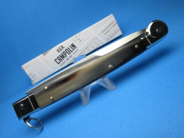 AGA CAMPOLIN BUFFALO HORN BAYONET SICILIANO 12" SWITCHBLADE