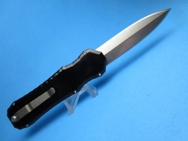 PIRANHA EXCALIBUR BLACK HANDLE STONEWASHED BLADE OTF