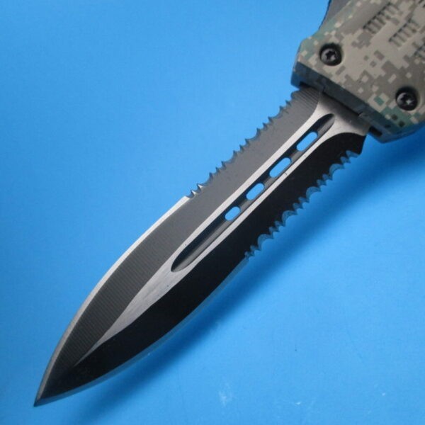 Delta Force OTF Urban Digital Camo Handle W/ Serrated Double-Edge Blade - Image 4