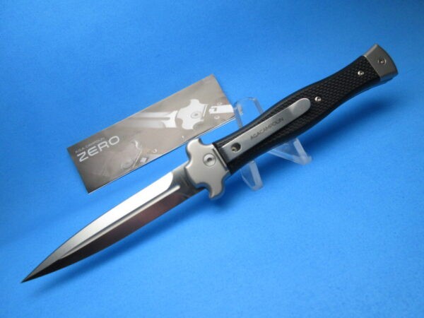 AGA Campolin Black "ZERO" Satin Dagger Leverlock Switchblade