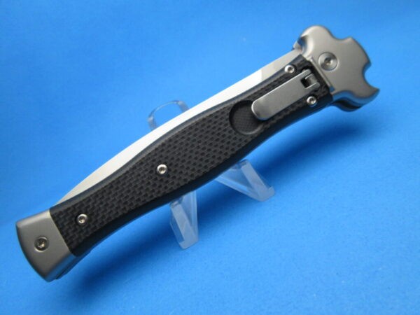AGA Campolin Black "ZERO" Satin Dagger Leverlock Switchblade