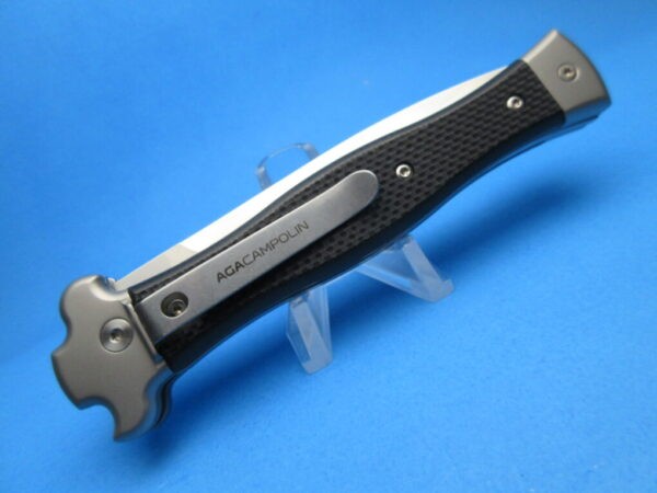 AGA Campolin Black "ZERO" Satin Dagger Leverlock Switchblade