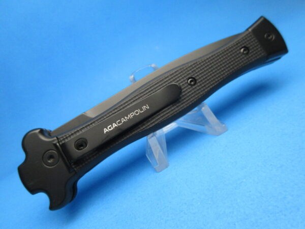 AGA Campolin Black "ZERO" Satin Dagger Leverlock Switchblade