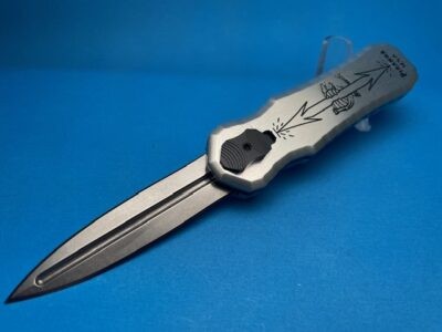 PIRANHA EXCALIBUR STONEWASHED PLAIN EDGE OTF BLACK TRACING