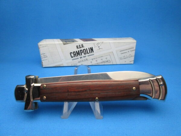 A.G.A. Campolin 9" Maltese Ebonywood Bayonet Switchblade Knife