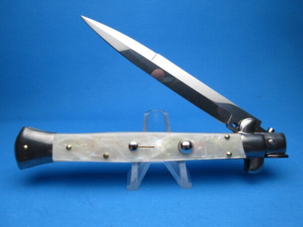 Frank Beltrame 11" Real Mother Of Pearl Bayonet Switchblade