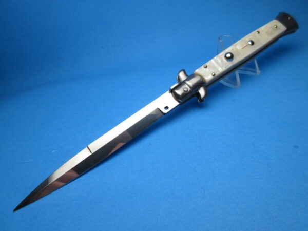 Frank Beltrame 11" Real Mother Of Pearl Bayonet Switchblade