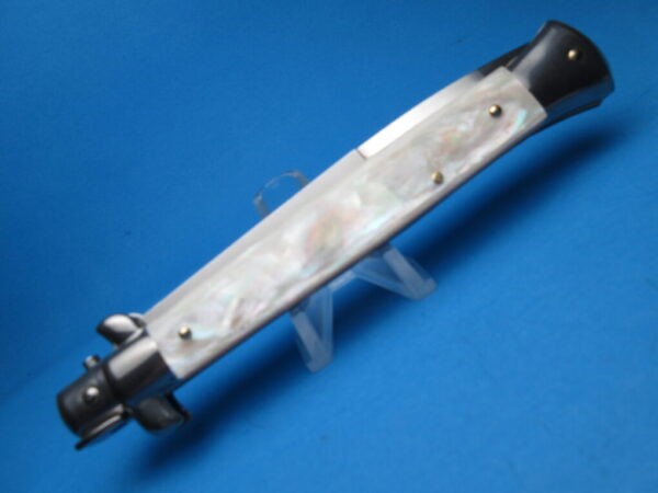 Frank Beltrame 11" Real Mother Of Pearl Bayonet Switchblade