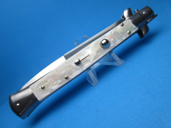 Frank Beltrame 11" Real Mother Of Pearl Bayonet Switchblade