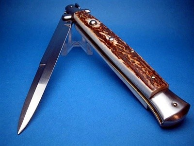 Frank Beltrame 13" Stag Horn Bayonet Switchblade