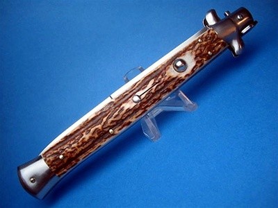 Frank Beltrame 13" Stag Horn Bayonet Switchblade