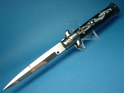 Frank Beltrame 9" Imit Buffalo Horn Bayonet Switchblade