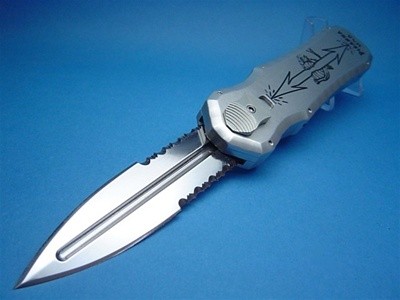 PIRAHNA EXCALIBUR CHROME SERRATED OTF