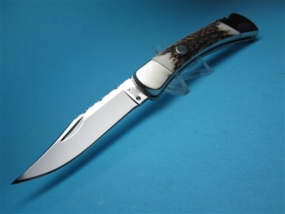 Custom Buck Sambar Stag 110 Fileworked Automatic Conversion Knife.