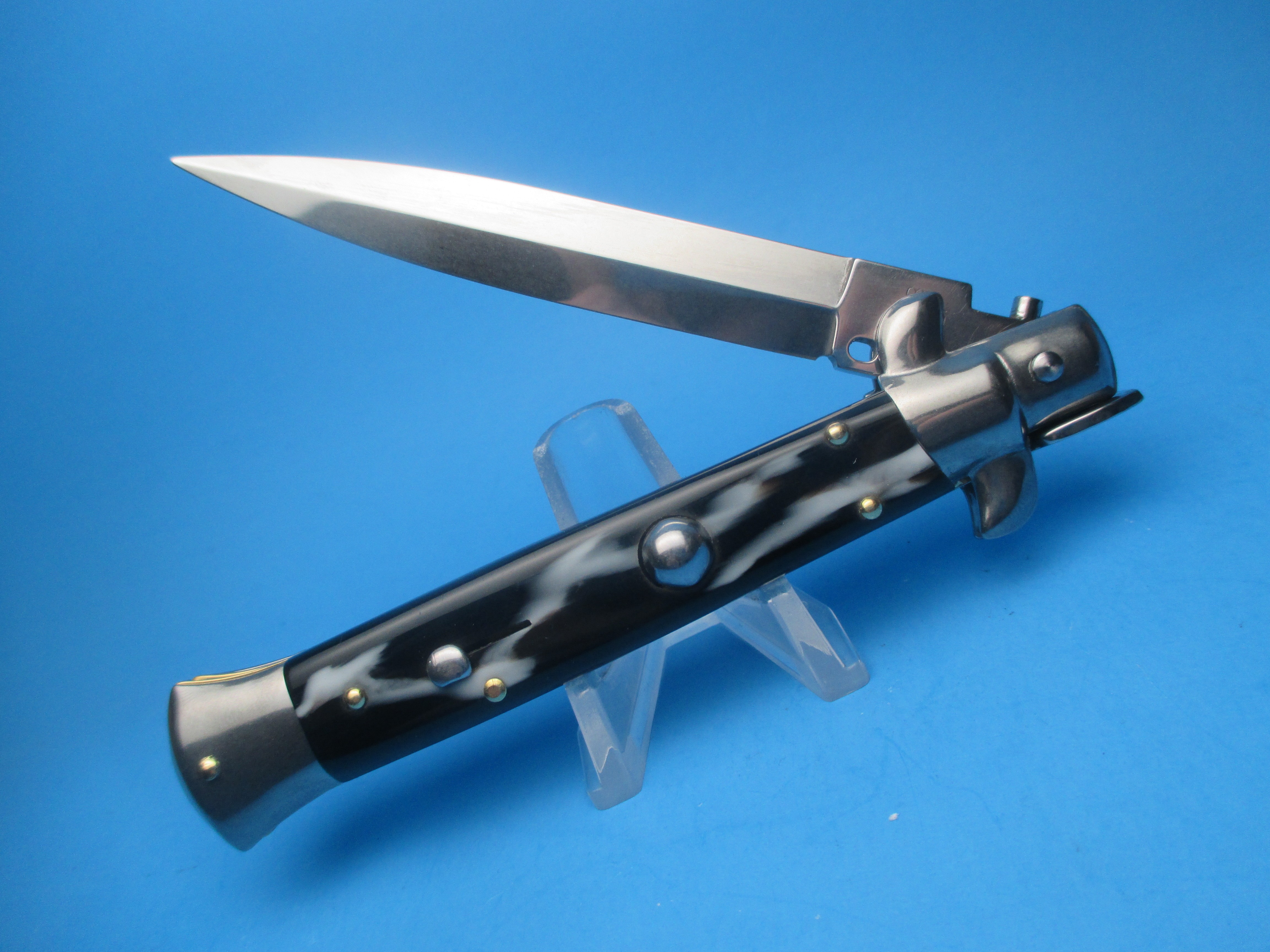 Frank Beltrame 9" Imit Buffalo Horn Dagger Switchblade