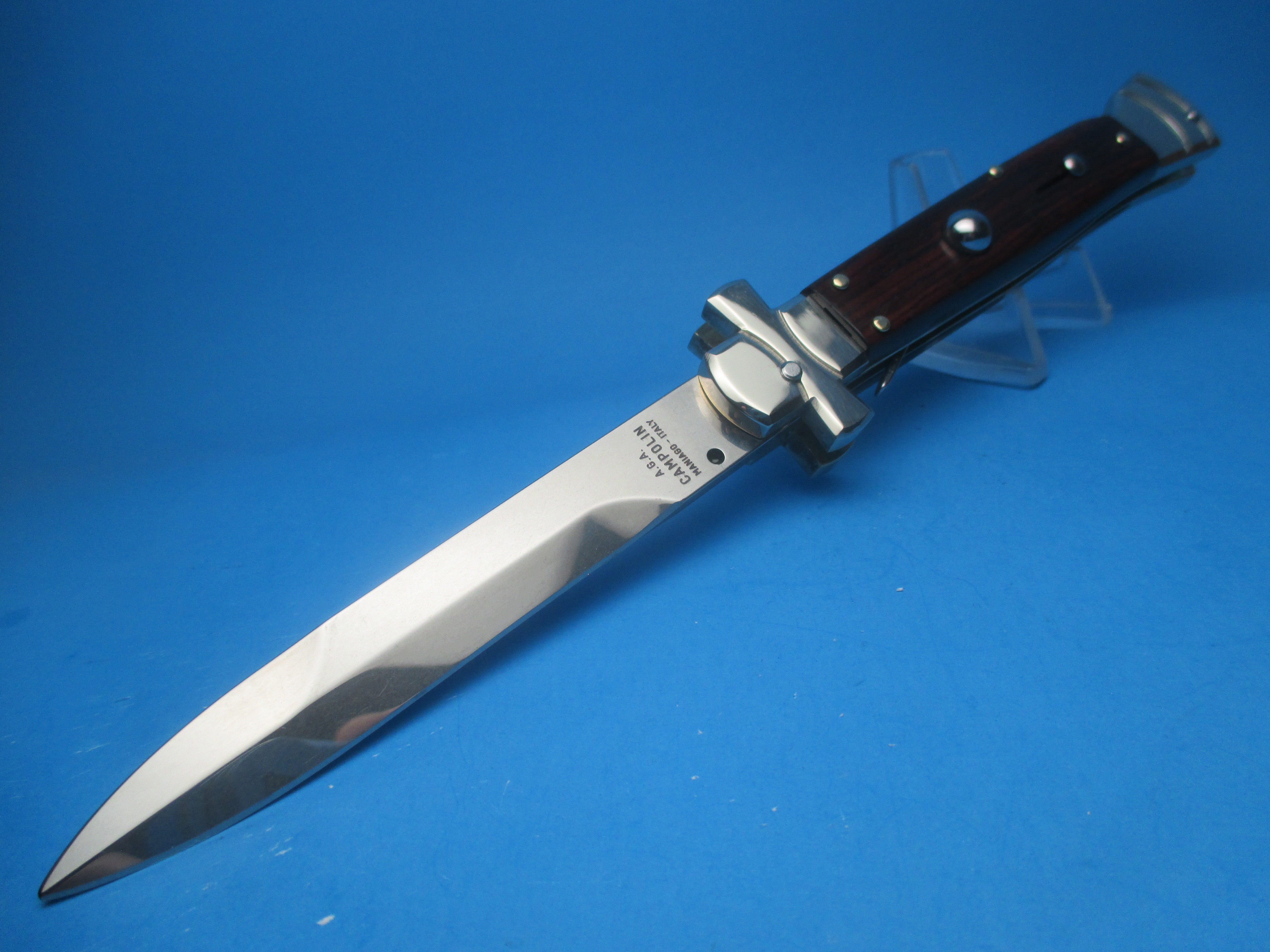 A.G.A. Campolin 9" Maltese Cocobolo Bayonet Lockback Italian Stiletto Switchblade Knife