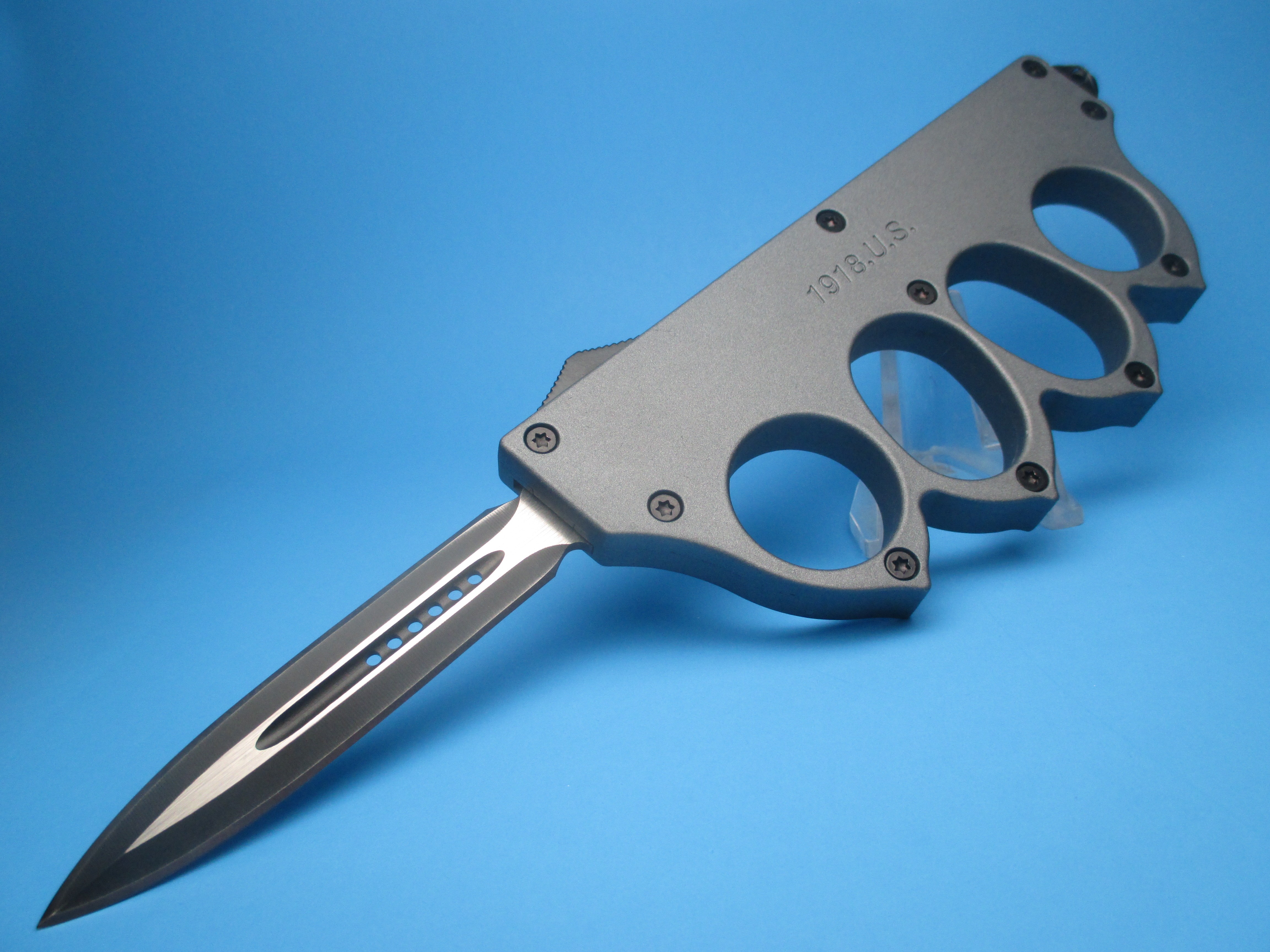 Brass Knuckle Spring Assisted Folding Pocket Knife