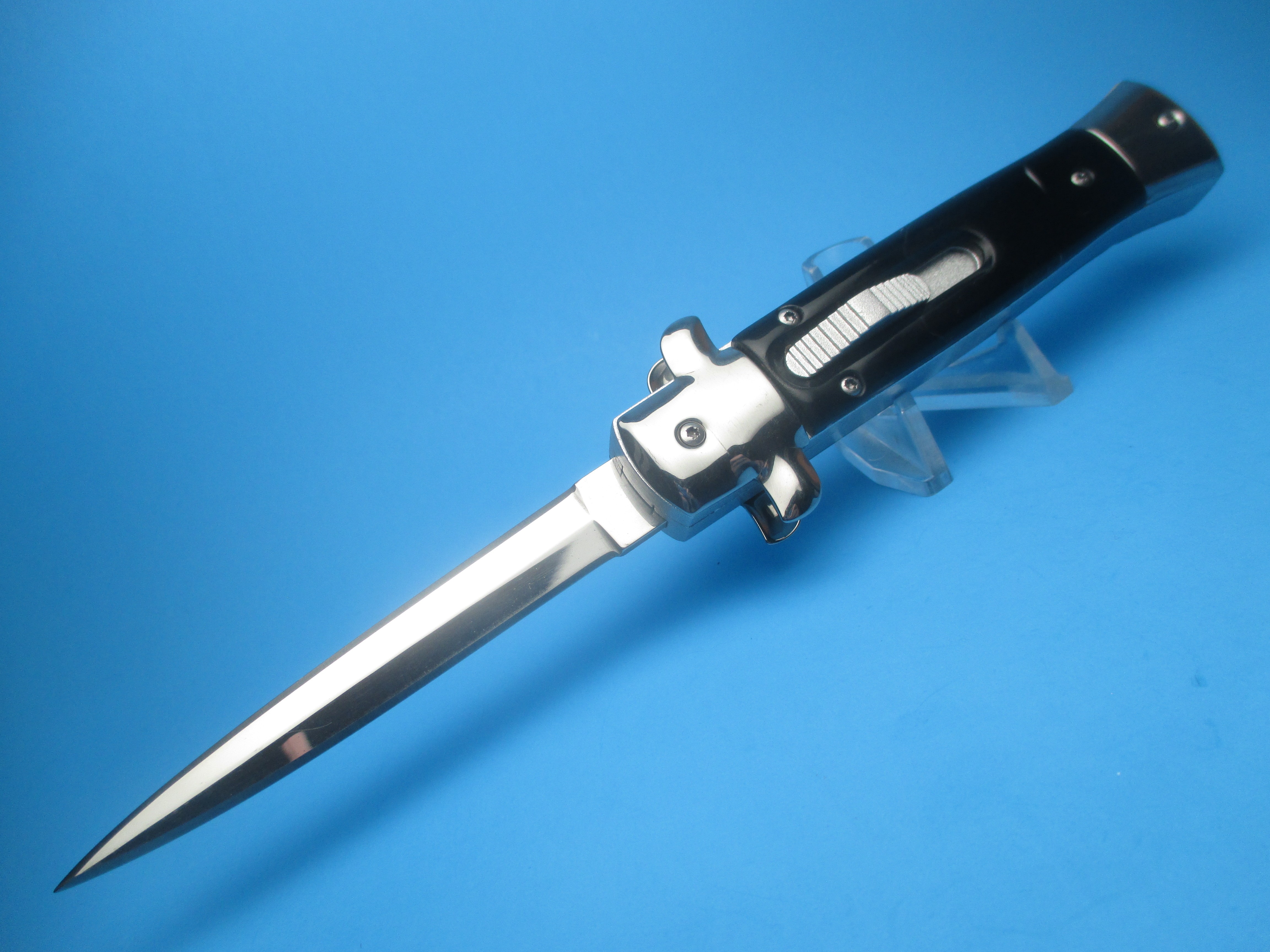 9'' Black Stiletto Style OTF Dagger