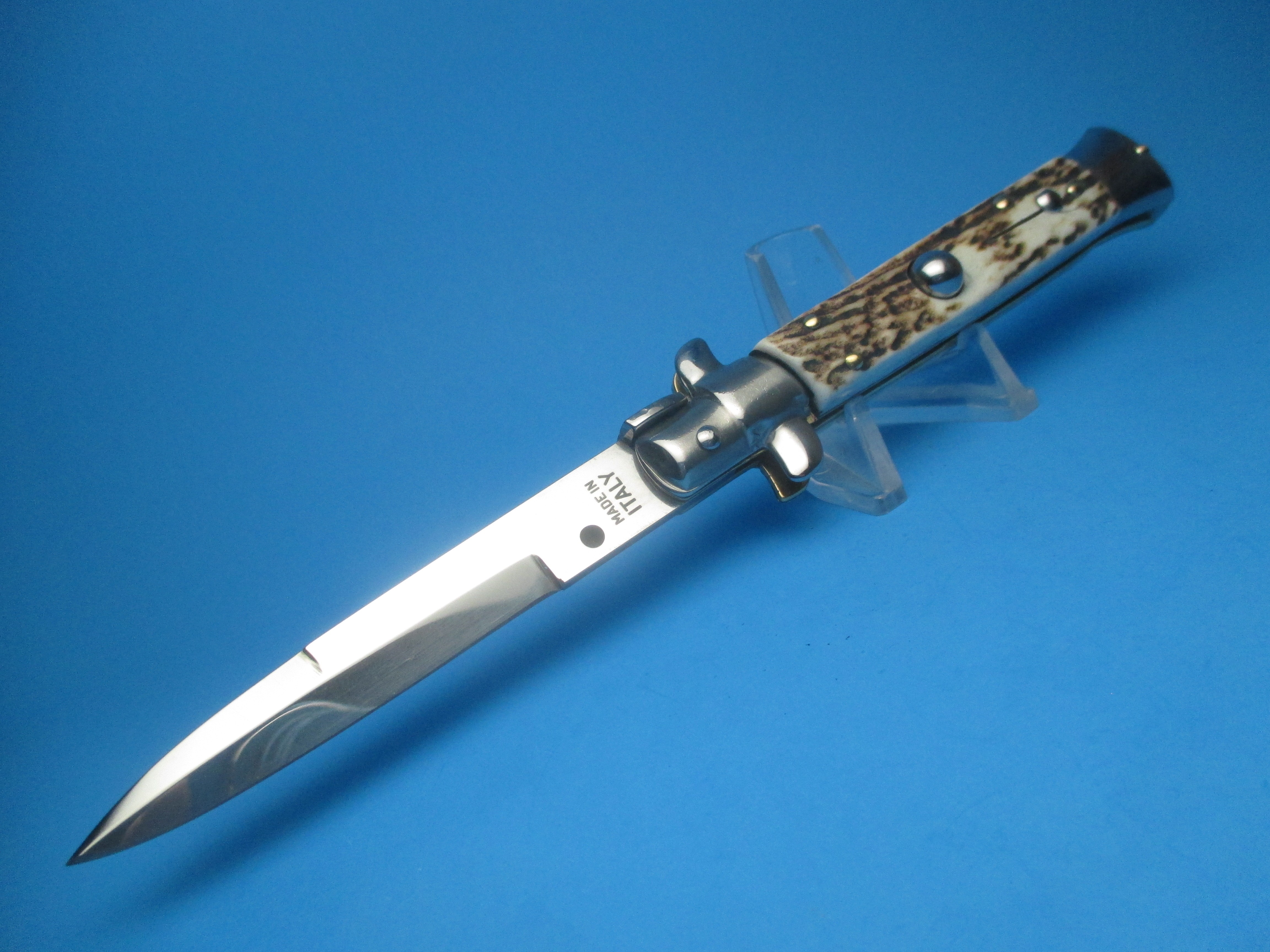 Frank Beltrame 8'' Stag Horn Bayonet Switchblade