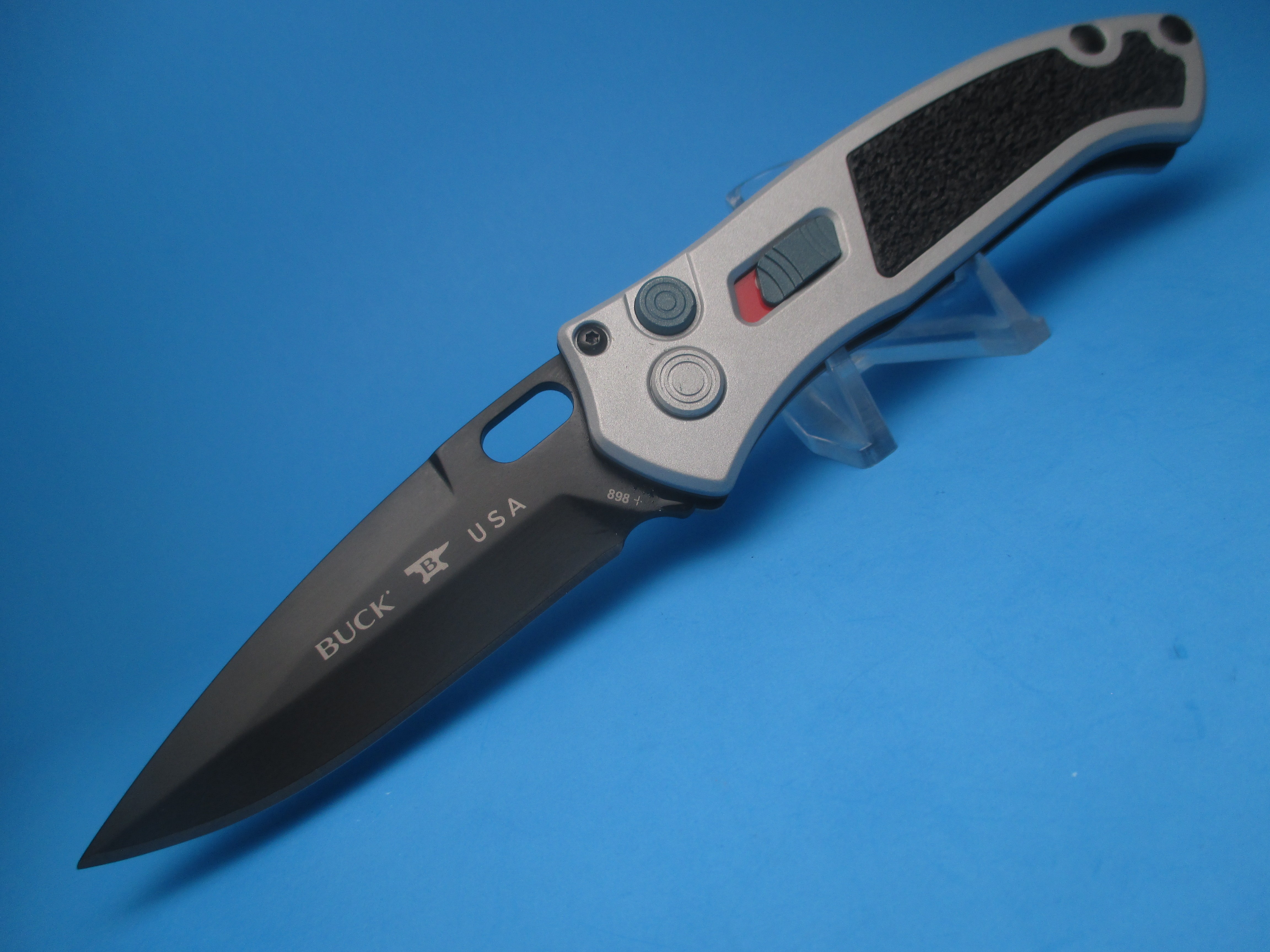 Buck 898 Impact Crushed Silver Switchblade Knife