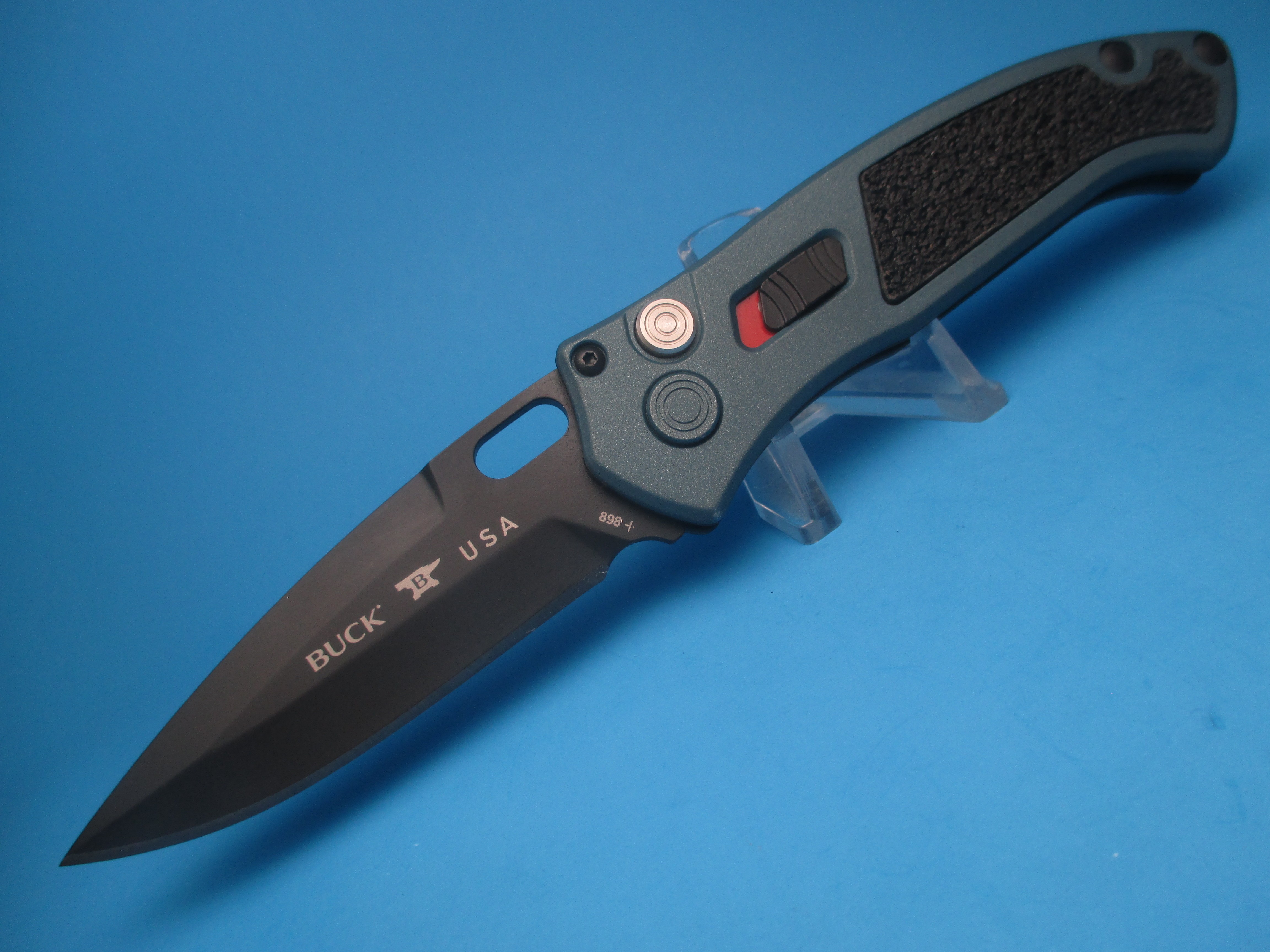 Buck 898 Impact Blue Titanium Switchblade Knife