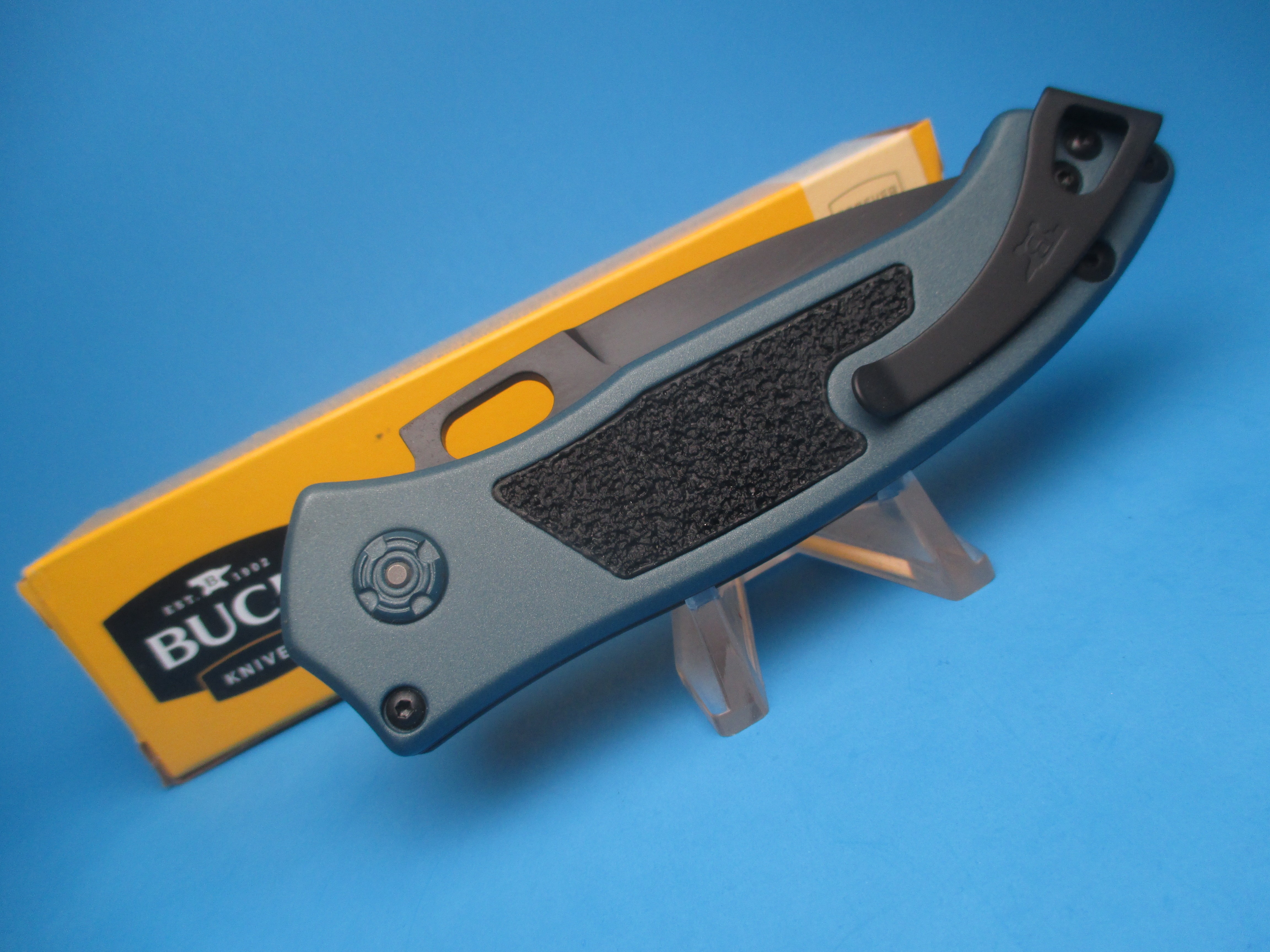 Buck 898 Impact Blue Titanium Switchblade Knife