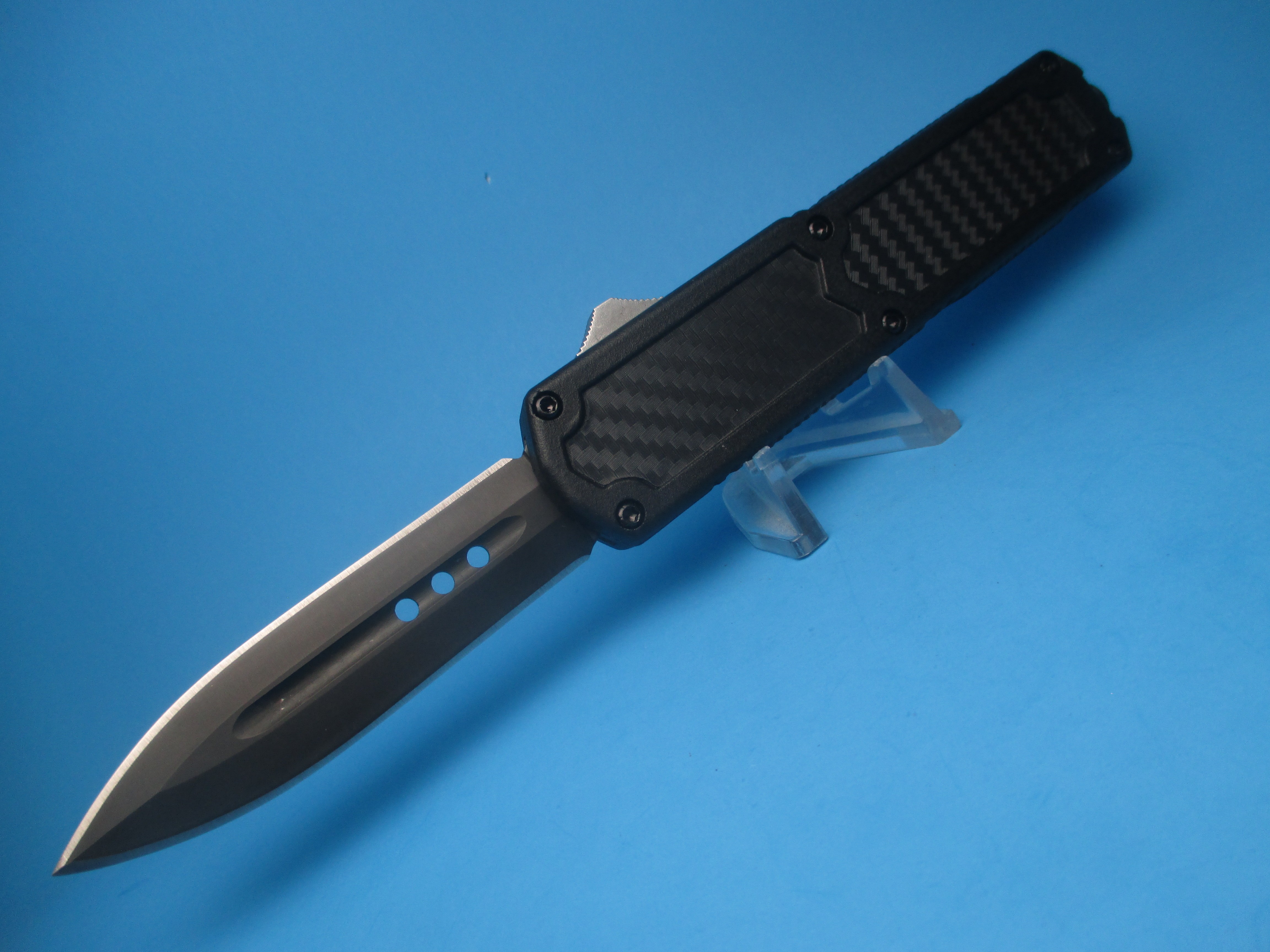 Black CF Titan 2 OTF 8 & 5/8" Double Edge Tactical Blade