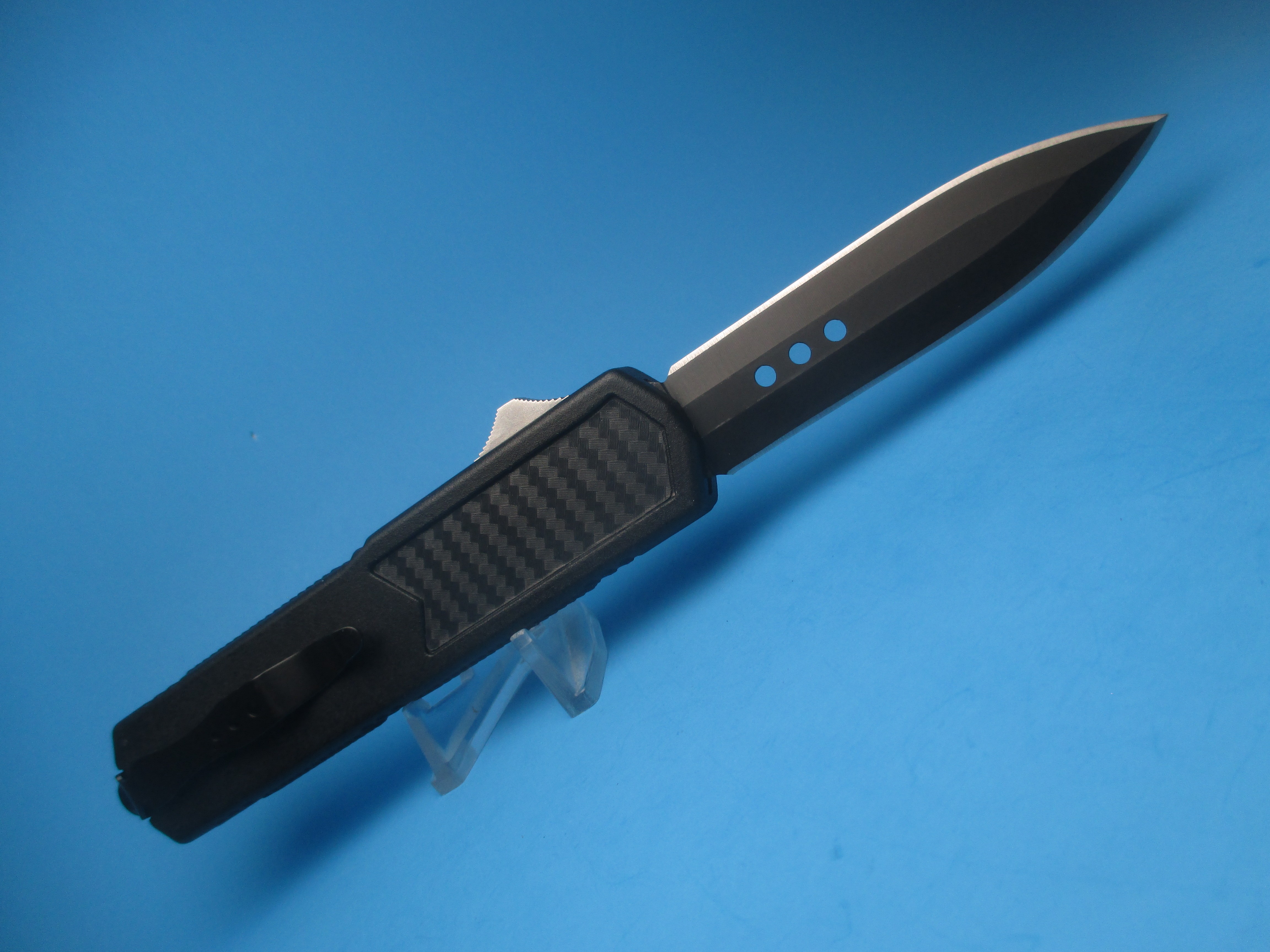 Black CF Titan 2 OTF 8 & 5/8" Double Edge Tactical Blade
