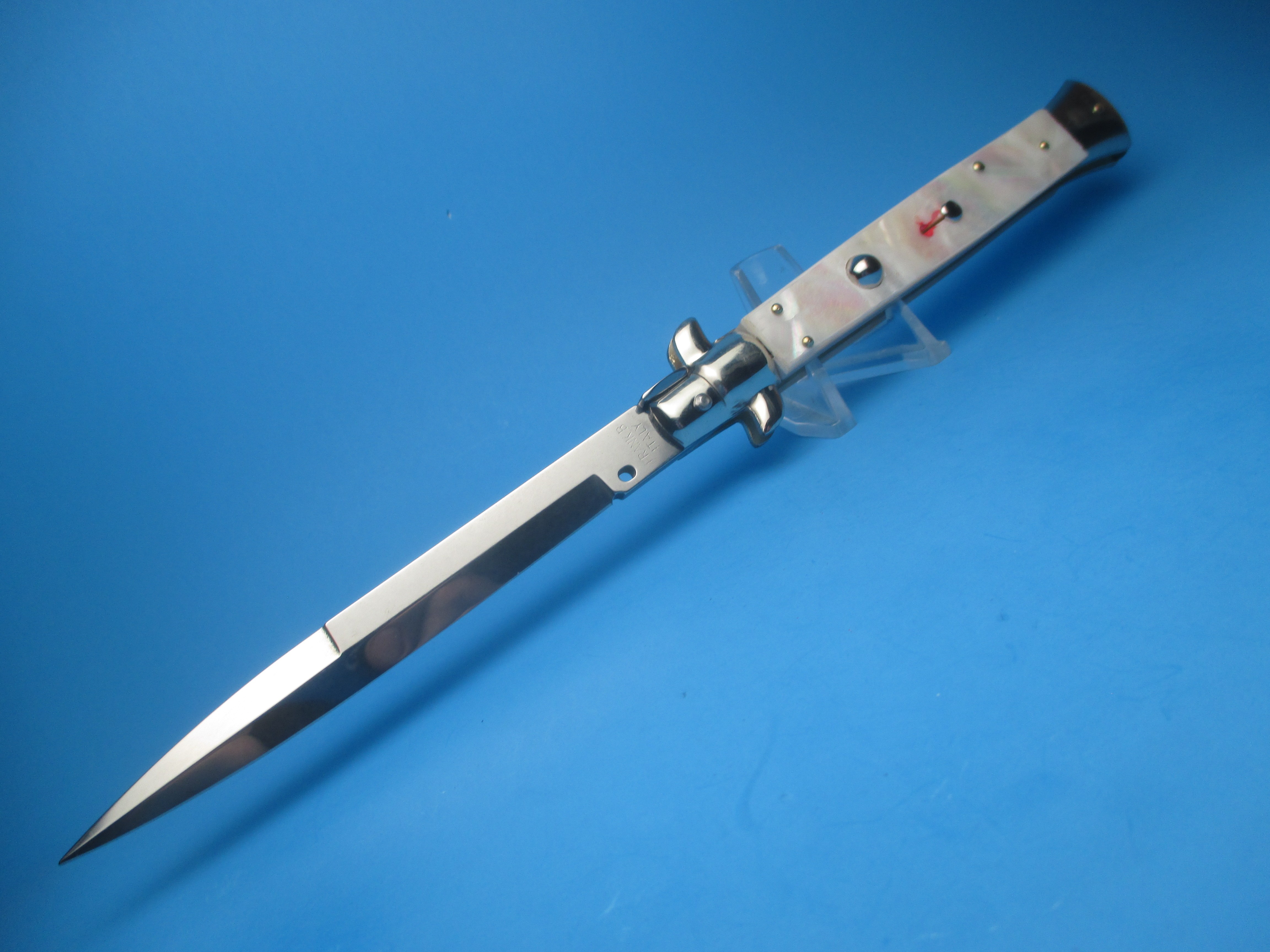 Frank Beltrame 11" Real Mother Of Pearl Picklock Red Dot Bayonet