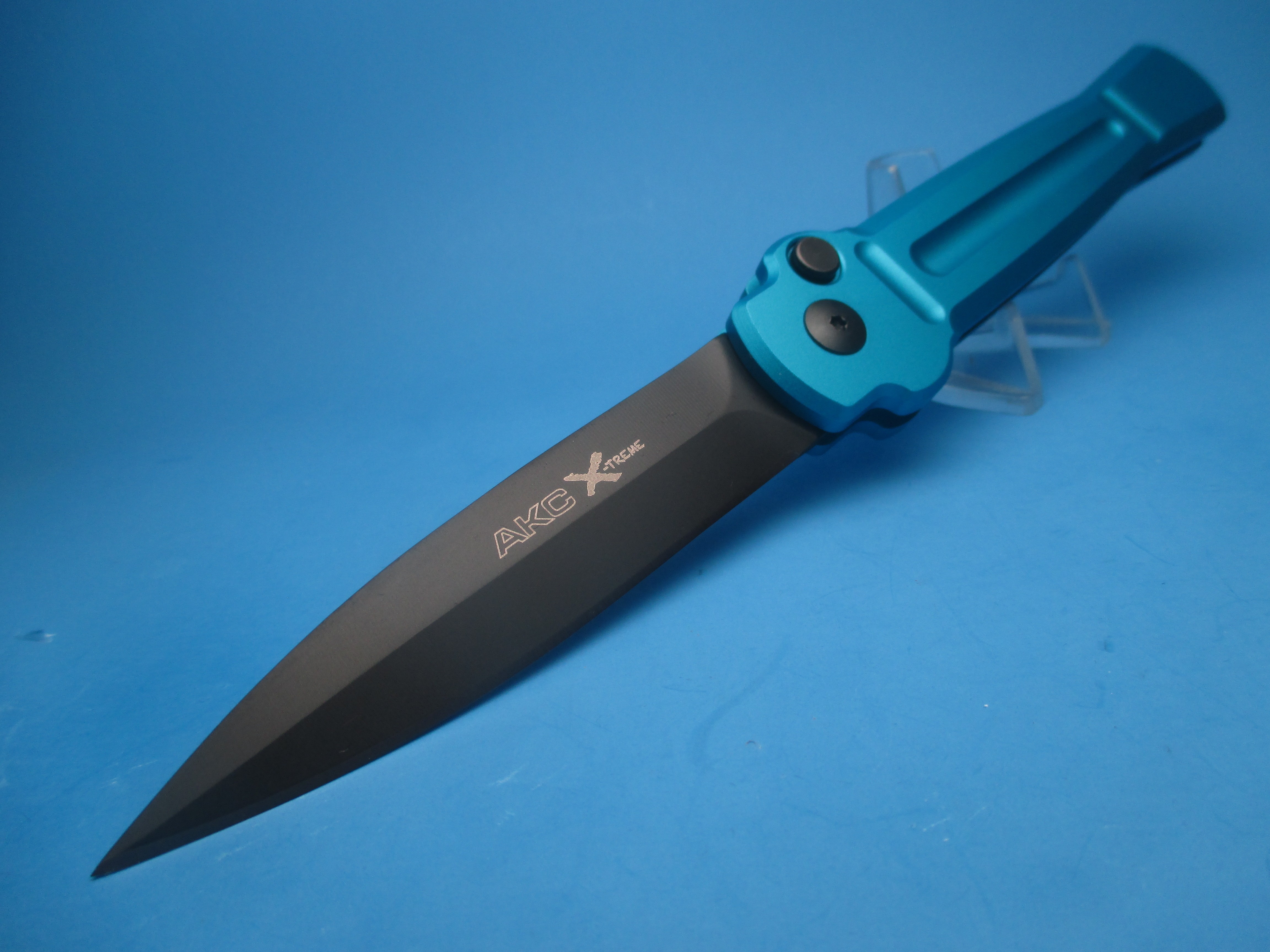 AKC ACE OTF With Blue Handle and Tactical Blade