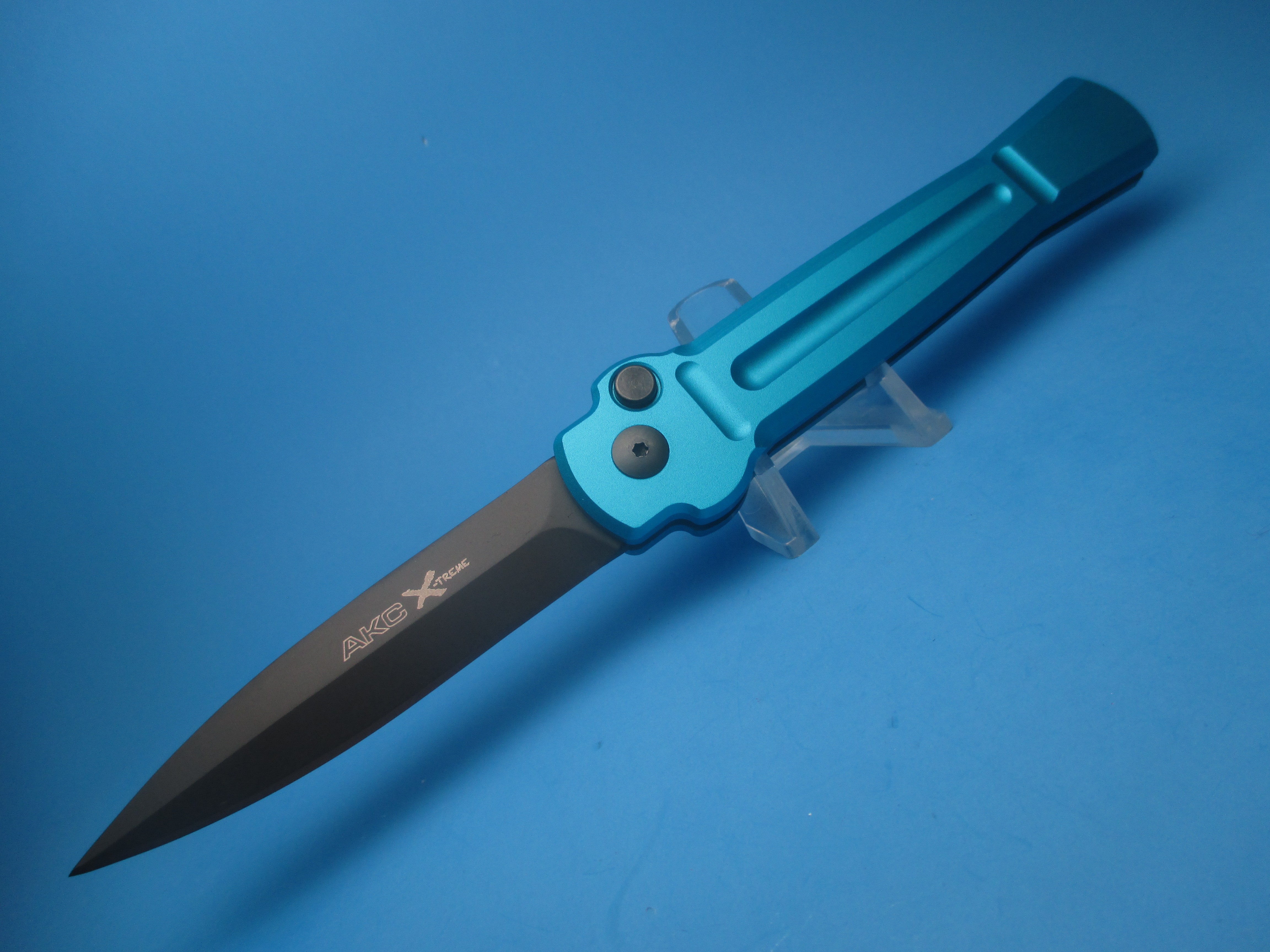 AKC ACE OTF With Blue Handle and Tactical Blade