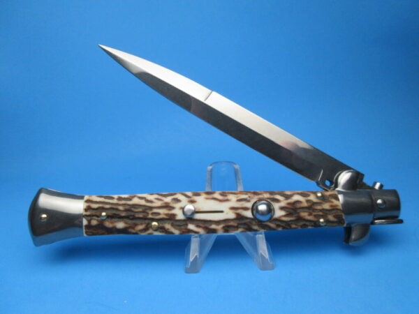 Frank Beltrame 11" Stag Horn Bayonet Switchblade