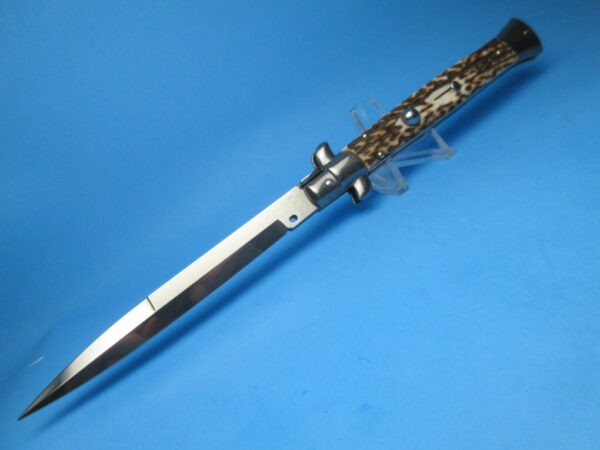 Frank Beltrame 11" Stag Horn Bayonet Switchblade