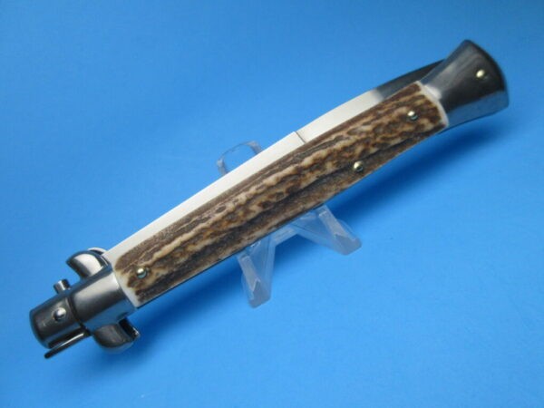 Frank Beltrame 11" Stag Horn Bayonet Switchblade