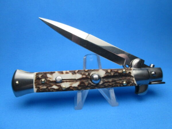Frank Beltrame 9" Stag Horn Bayonet Switchblade