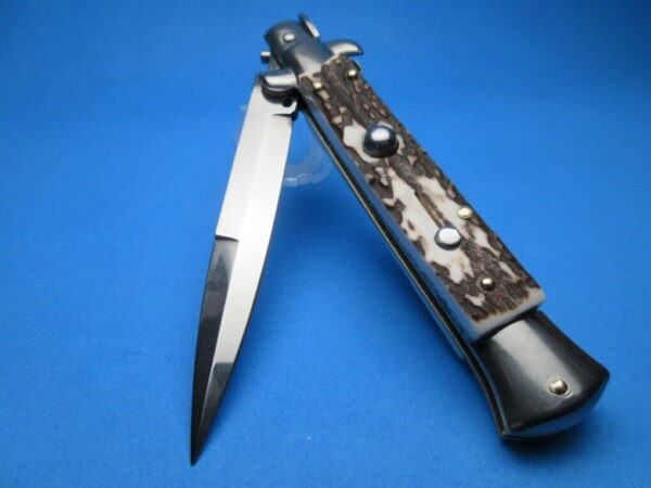 Frank Beltrame 9" Stag Horn Bayonet Switchblade