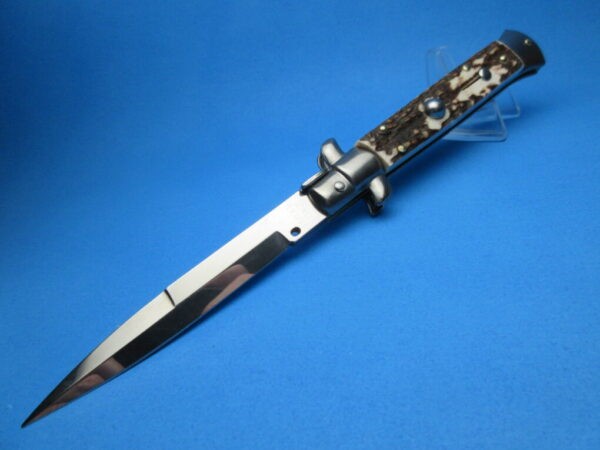 Frank Beltrame 9" Stag Horn Bayonet Switchblade