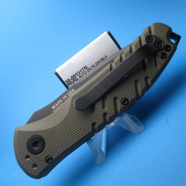 Gerber Propel Green Downrange Auto Tanto Plain-Edge Switchblade Knife - Image 3