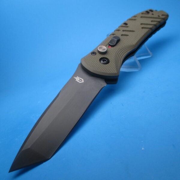 Gerber Propel Green Downrange Auto Tanto Plain-Edge Switchblade Knife