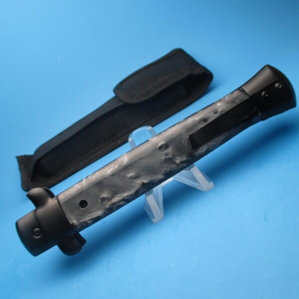 11'' Black Marble Tactical Stiletto Style OTF Bayonet - Image 4