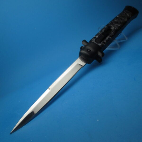 11'' Black Marble Tactical Stiletto Style OTF Bayonet