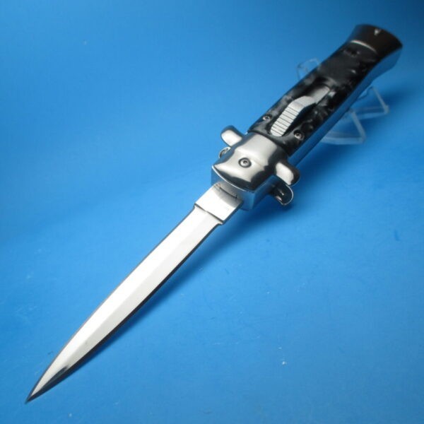 9'' Black Marble Stiletto Style OTF Dagger