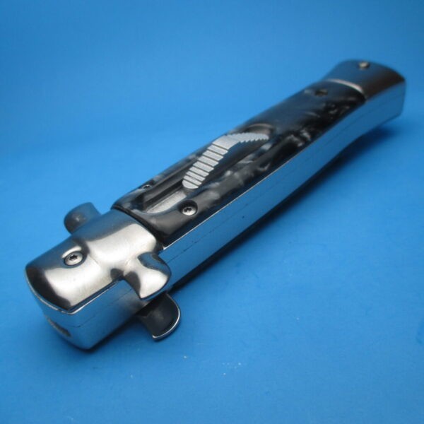 9'' Black Marble Stiletto Style OTF Dagger - Image 2