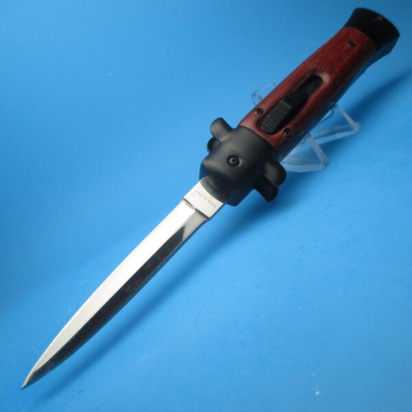 9'' Faux Wood Tactical Stiletto Style OTF Dagger